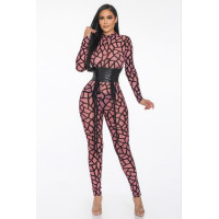 Geometric Printed Jersey Jumpsuit
