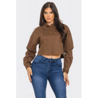 Bling Denim Button Down Shirt