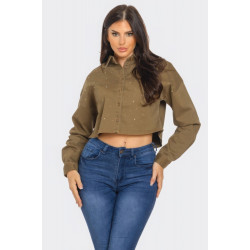 Bling Denim Button Down Shirt