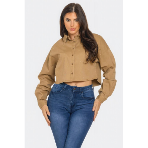 Bling Denim Button Down Shirt