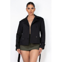 Double-breasted Waist-tie Trench Coat