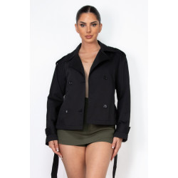 Double-breasted Waist-tie Trench Coat