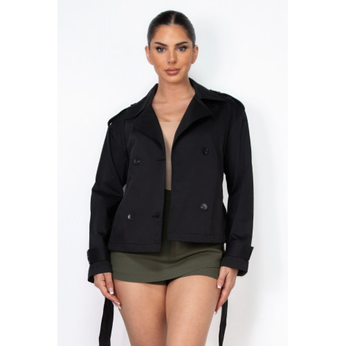 Double-breasted Waist-tie Trench Coat