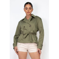 Double-breasted Waist-tie Trench Coat