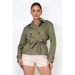 Double-breasted Waist-tie Trench Coat