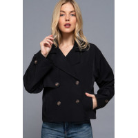 Double Breasted Short Trench Jacket