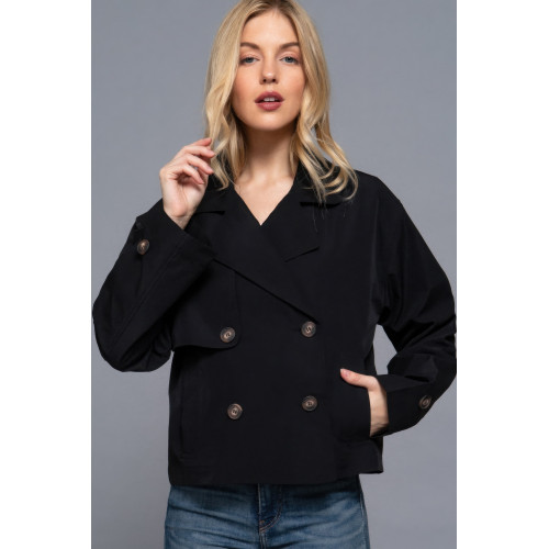 Double Breasted Short Trench Jacket
