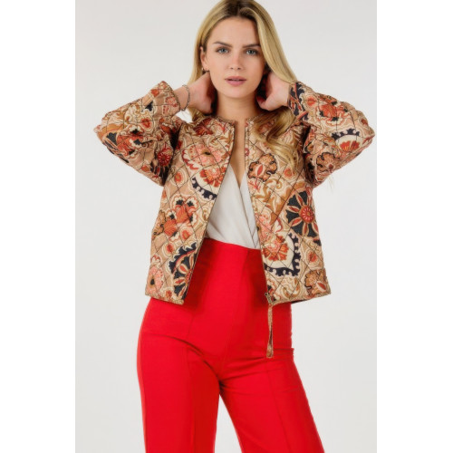 Zip Up Multi-print Jacket