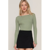 Long Sleeve Boat Neck Sweater