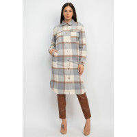 Plaid Buttoned Shacket Coat