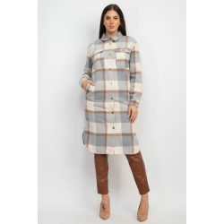 Plaid Buttoned Shacket Coat
