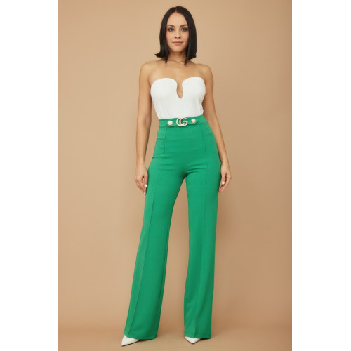 Cg Buckle And Button Detail Pants