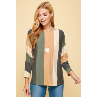 Striped Dolman Sleeves Top