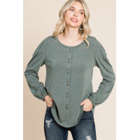 Solid Tr Spandex Long Sleeve Top