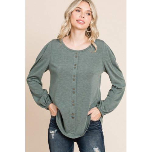Solid Tr Spandex Long Sleeve Top