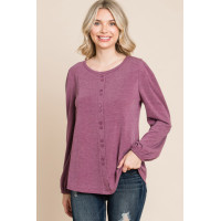 Solid Tr Spandex Long Sleeve Top