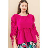 Round Neckline Babydoll Top