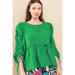 Round Neckline Babydoll Top