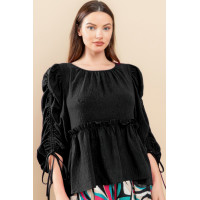 Round Neckline Babydoll Top