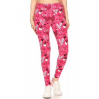 Heart Prints Printed, High Waisted Leggings