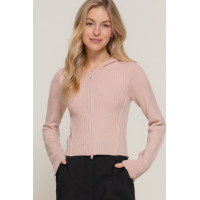 2-way zip closure sweater hoodie cardigan