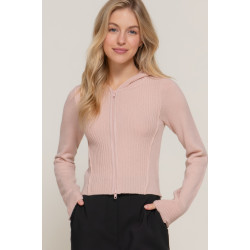 2-way zip closure sweater hoodie cardigan