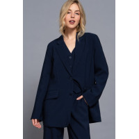 Long slv front button closure blazer