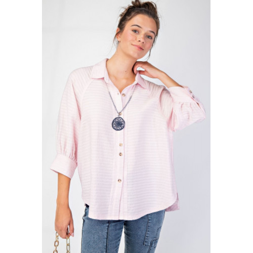 Button down textured woven shirt