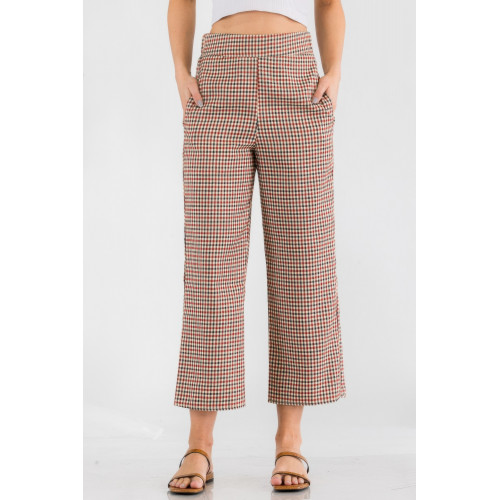 Gingham High Waist Pants