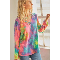 Tie-dye Cage Hi-low Top