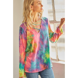 Tie-dye Cage Hi-low Top