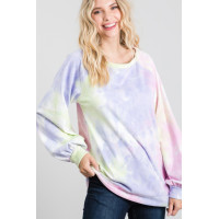 Tie-dye Puff Long Sleeve Top
