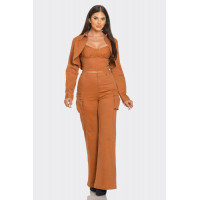 Crop Jacket 3pcs Set