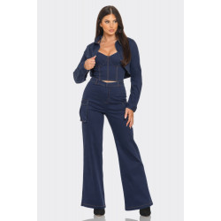 Crop Jacket 3pcs Set