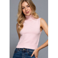 Sleeveless Turtle Neck Sweater Top