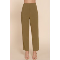 High Waist Pintuck Detail Long Pants