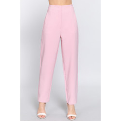 High Waist Pintuck Detail Long Pants
