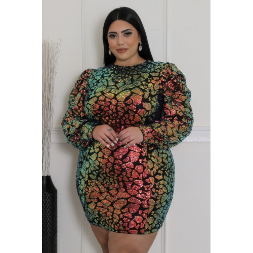 Non-stretch Round Neckline Dress