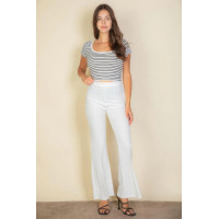 High Waist Stretch Crepe Flare Pants
