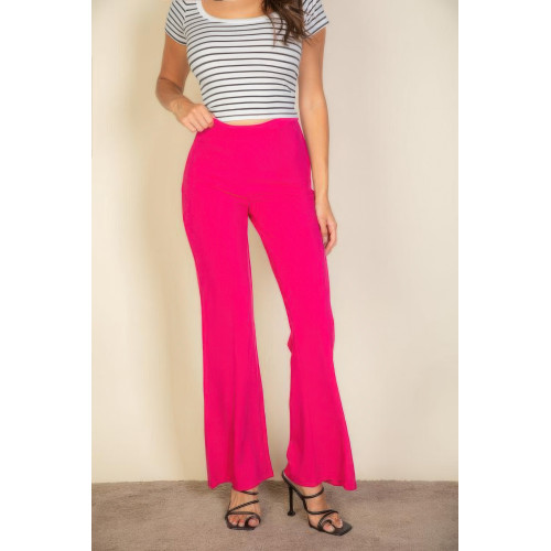 High Waist Stretch Crepe Flare Pants