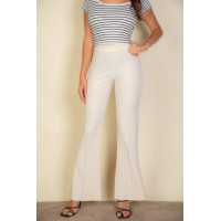 High Waist Stretch Crepe Flare Pants