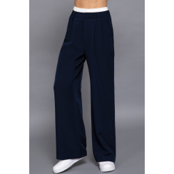 Contrast Waist Boxer Straight Long Pants