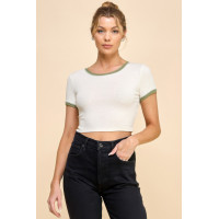 Contrast Reverse Stitch Ringer Top