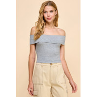 Off Shoulder Ribbed Top