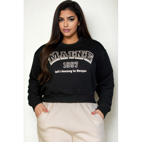 Plus Size Graphic Drop Shoulder Sweatshirt