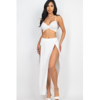 Bra Top & Side Slit Maxi Skirt