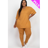 Plus Size Oversized T-shirt & Leggings Set