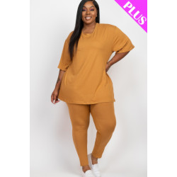 Plus Size Oversized T-shirt & Leggings Set