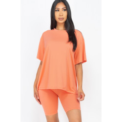 Loose Fit Top & Biker Shorts Set
