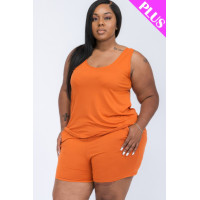 Plus Comfy Tank Top & Shorts Set
